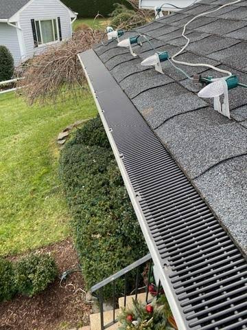 RainDrop gutter guard installed over a seamless gutter